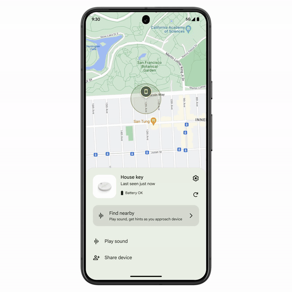 Find my device network nearby